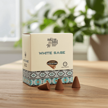 Jumbo White Sage Backflow Incense Cones 🌿 - Ziya Blue