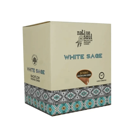 Jumbo White Sage Backflow Incense Cones 🌿 - Ziya Blue