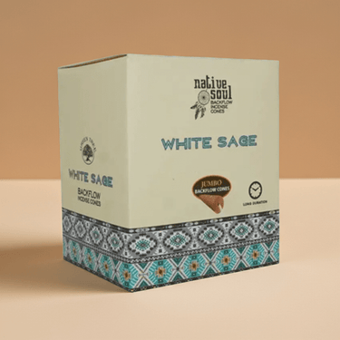 Jumbo White Sage Backflow Incense Cones 🌿 - Ziya Blue