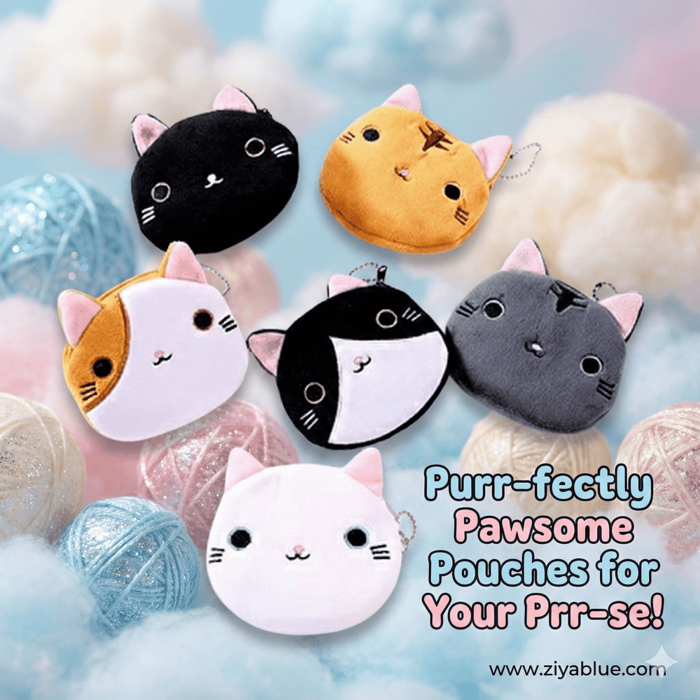Kawaii Cartoon Cat Plush Coin Purse