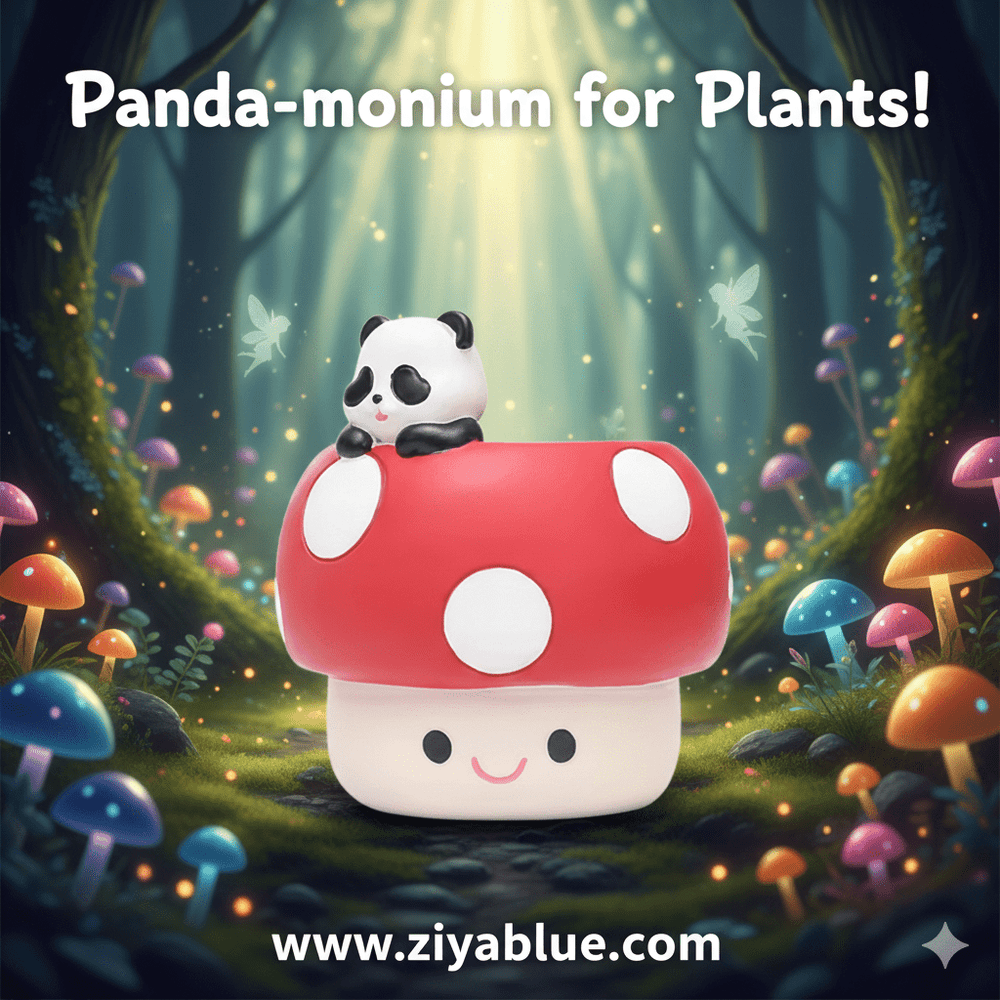Kawaii Mushroom Animal Planter - Succulent Pot 🍄 - Ziya Blue