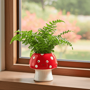 Kawaii Mushroom Planter - Small - Ziya Blue
