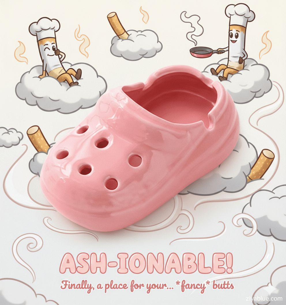 Kick Ash: The Shoe - Shaped Smoking Companion! - Ziya Blue