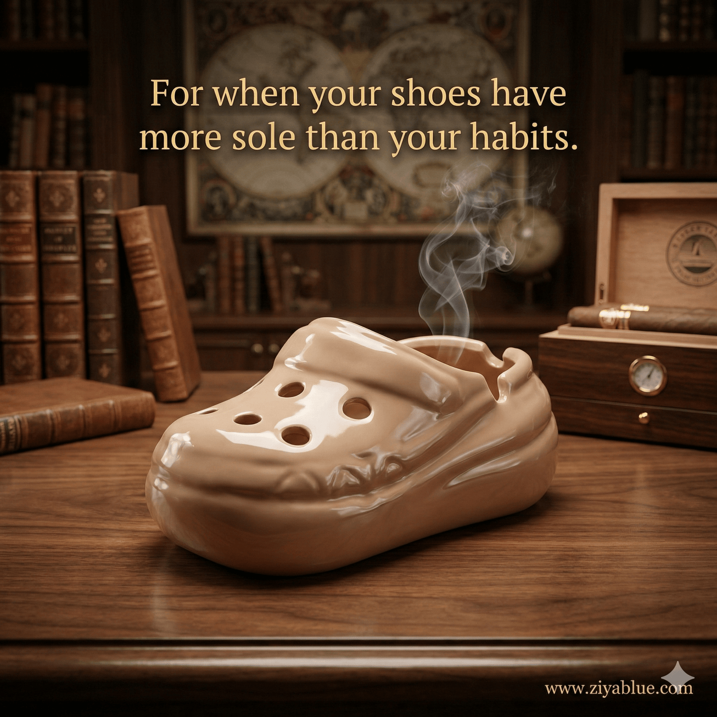 Kick Ash: The Shoe - Shaped Smoking Companion! - Ziya Blue