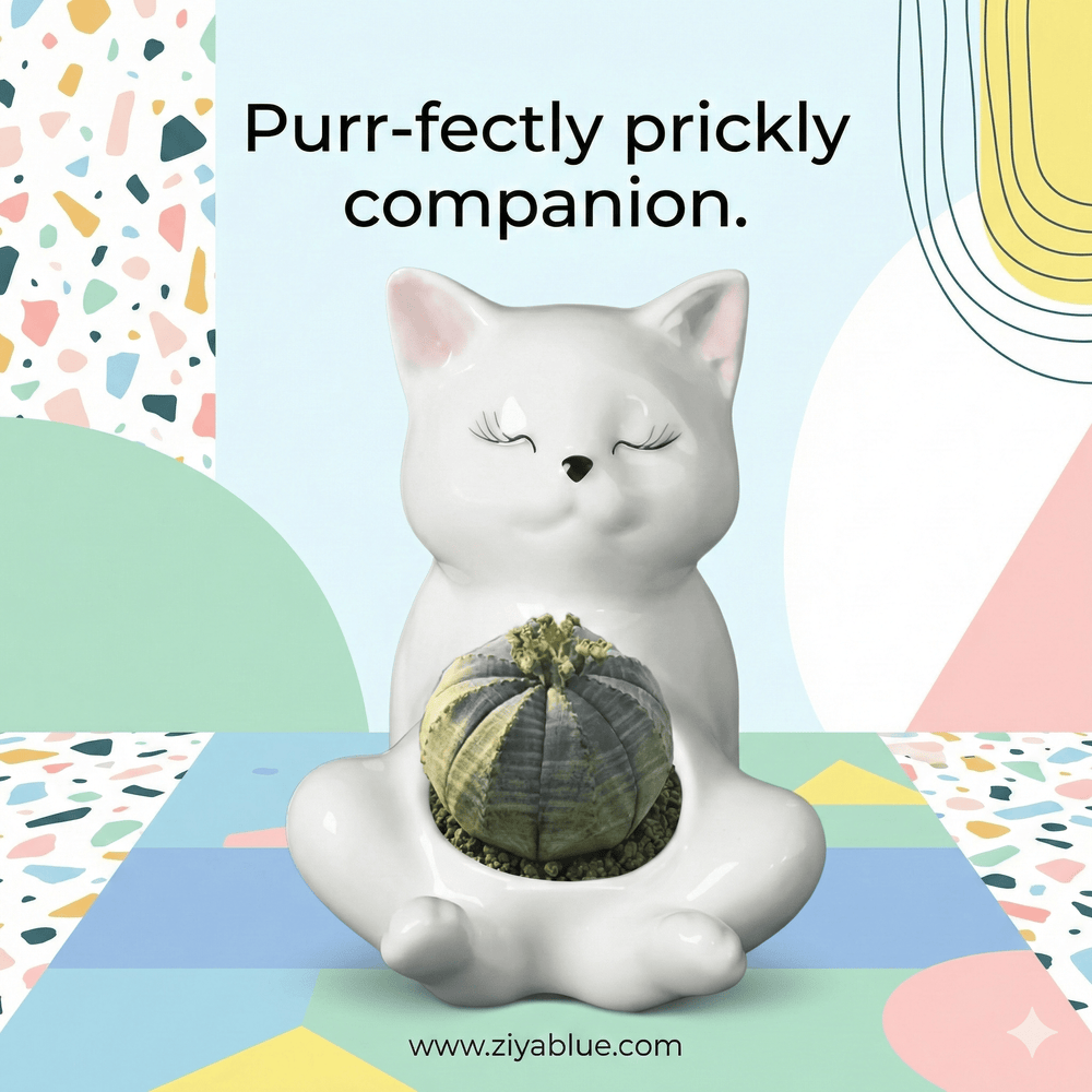 Kitten Belly Planter – Purr - fectly Adorable Home Decor 🐾 - Ziya Blue