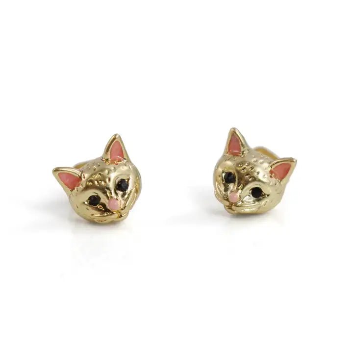 Kitten God Stud Earrings - Ziya Blue