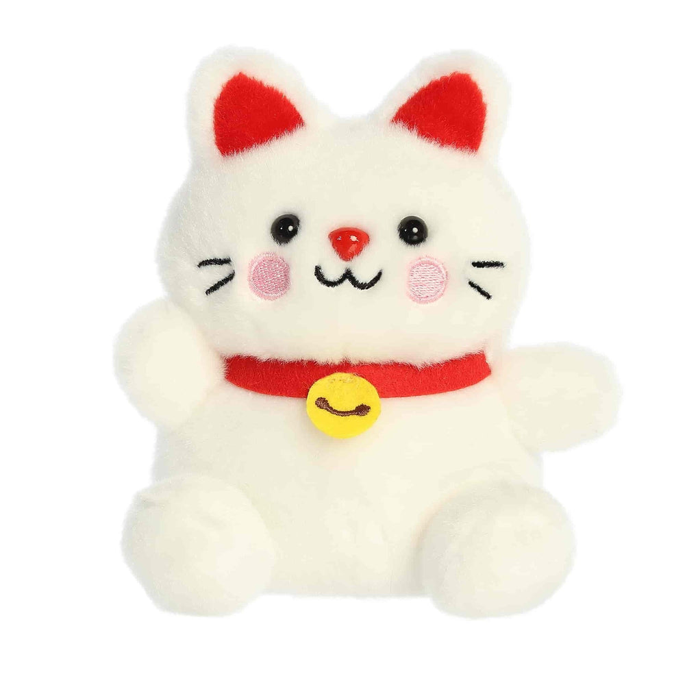 Kota Lucky Cat Palm Pal | Mini Maneki - Neko Plush Toy | 3.5" - Ziya Blue