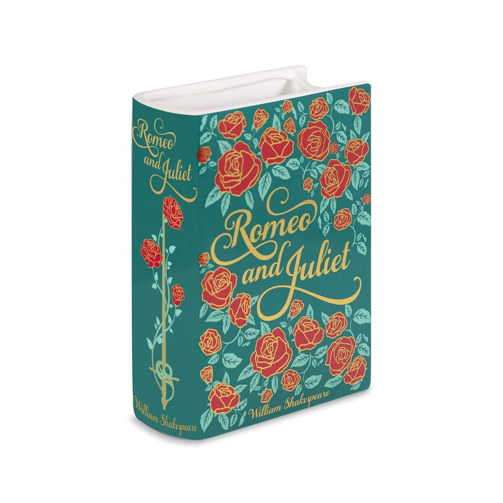 Romeo & Juliet Large Book Vase (8") | Shakespearean Floral Tragedy 🌹📖 - Ziya Blue