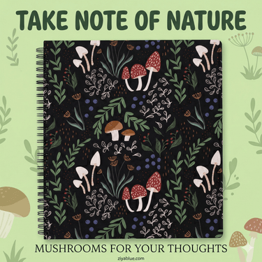 Large Mushroom Notebook – The "Forest Floor" Creative Journal - Ziya Blue