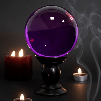 Large Purple Crystal Ball On Stand - Ziya Blue