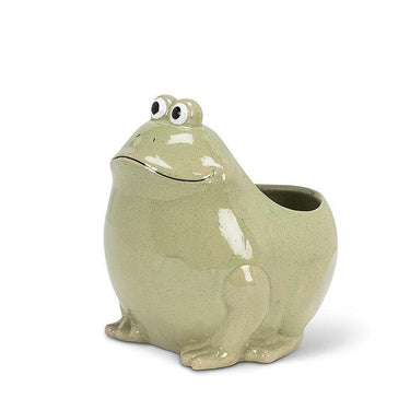Large Sitting Frog Planter, 6.5" H - Ziya Blue