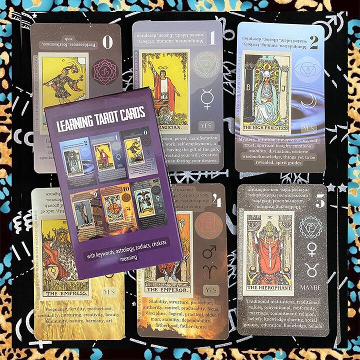 Learning Tarot Cards: Educational Beginner Deck with Keywords & Meanings - Ziya Blue