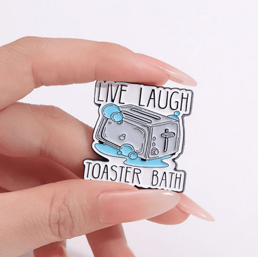 Live, Laugh, Toaster bath Enamel Pin - Ziya Blue