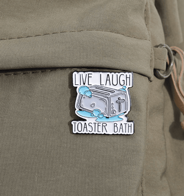 Live, Laugh, Toaster bath Enamel Pin - Ziya Blue