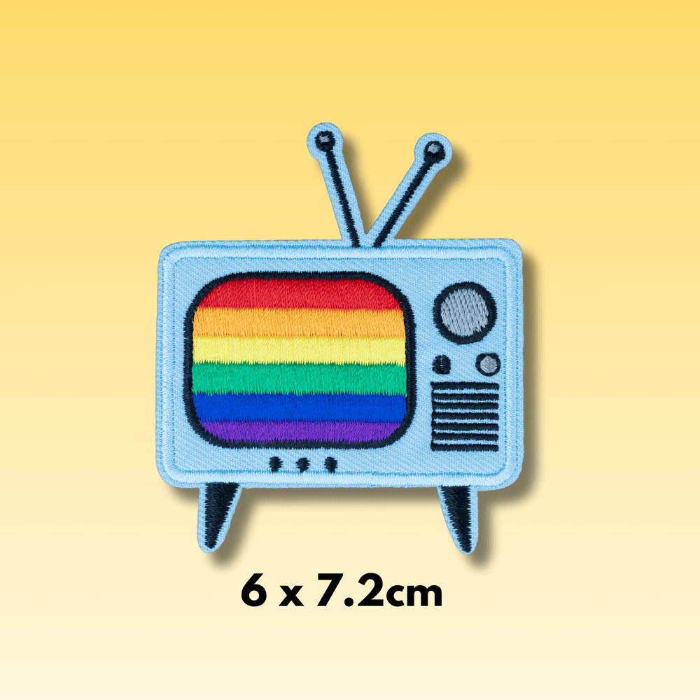 Retro blue tube TV Patch - Ziya Blue