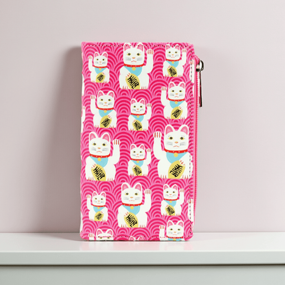 Lucky Cat Wallet - Ziya Blue