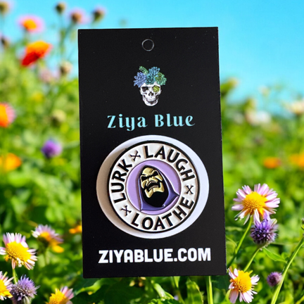 Lurk Laugh Loathe Enamel Pin - Ziya Blue