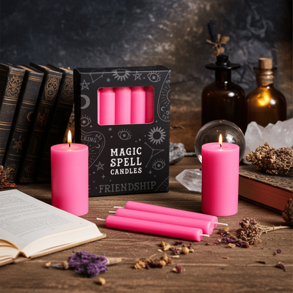 Magic Spell Candles Pink - Friendship - Ziya Blue