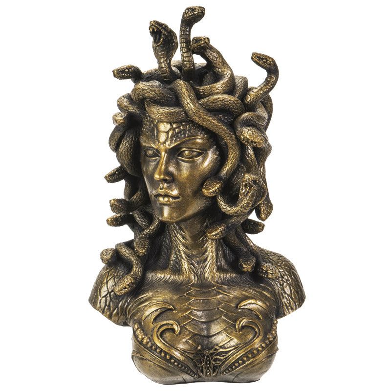 Medusa Bust Statue – Greek Mythology Gorgon Figurine (10.25") - Ziya Blue
