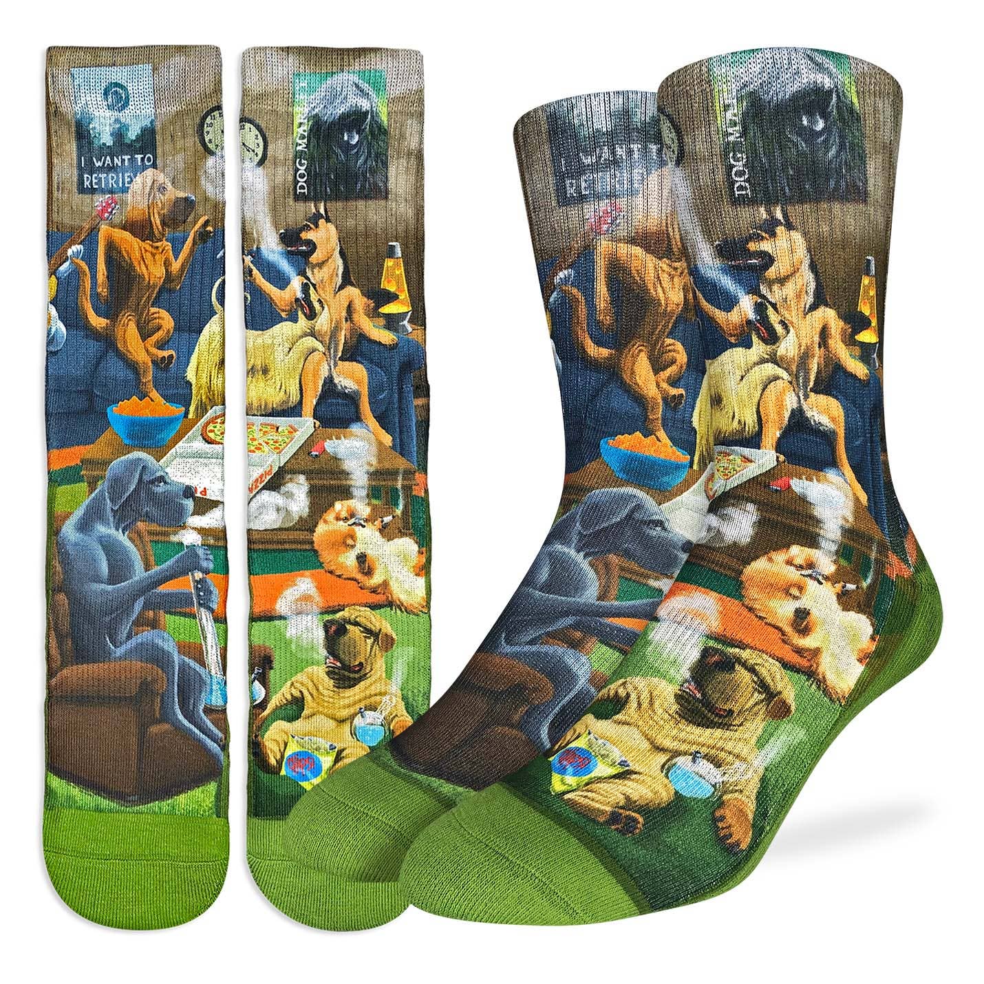 Men's Dogs Smoking Weed Socks - Ziya Blue