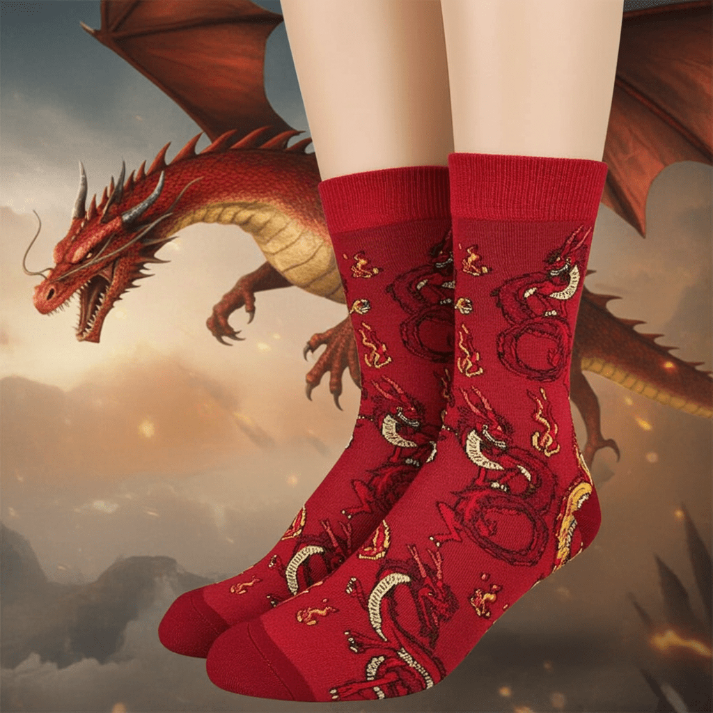 Men's Dragon Socks - Ziya Blue