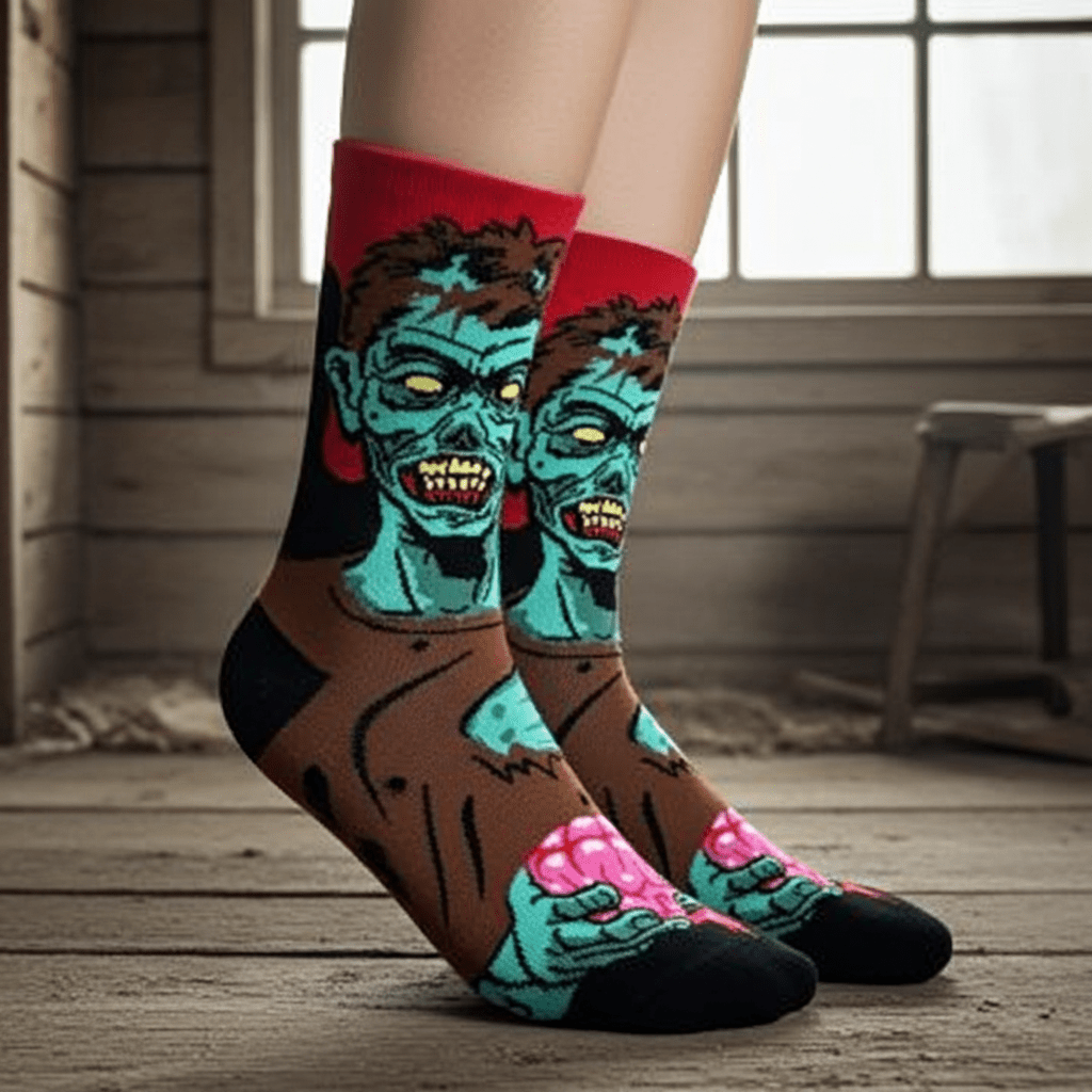Men's Evil Zombie Socks - Ziya Blue