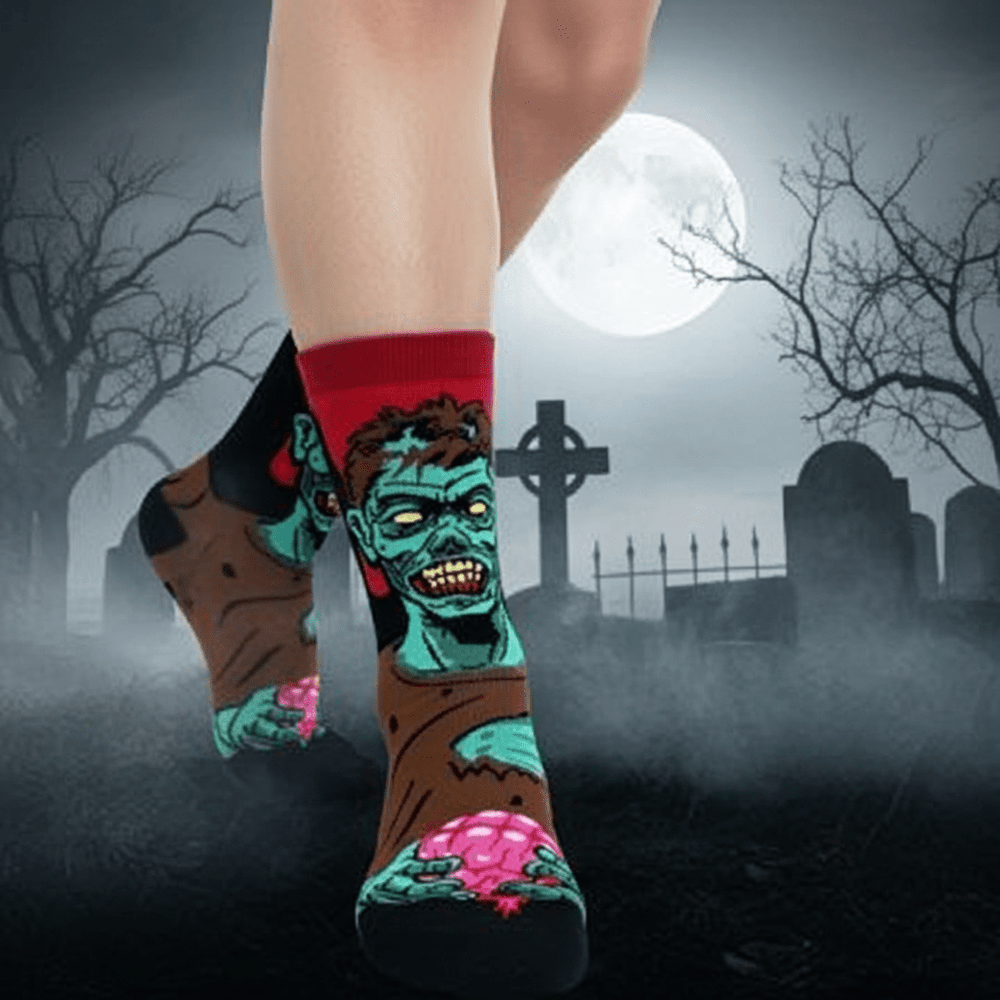 Men's Evil Zombie Socks - Ziya Blue
