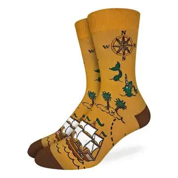 Men's Pirate Ship Socks - Ziya Blue
