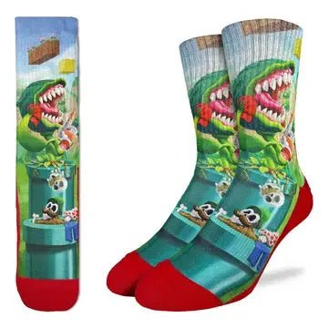 Men's Plants Eating Plumbers Socks - Ziya Blue