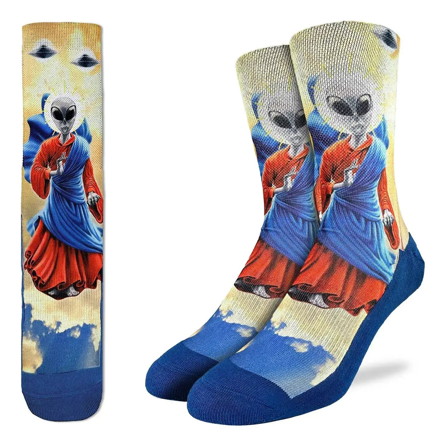 Men's Space Jesus Socks - Ziya Blue