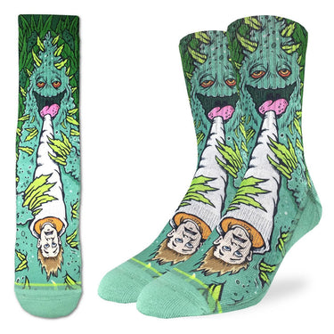 Men's Weed Smoking a Human Socks - Ziya Blue