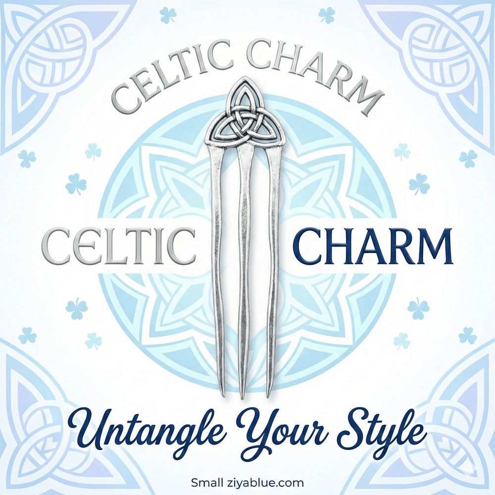 Metal Hair Pin | Minimalist Plated Alloy Hair Stick | 17cm Sleek Accessory - Ziya Blue