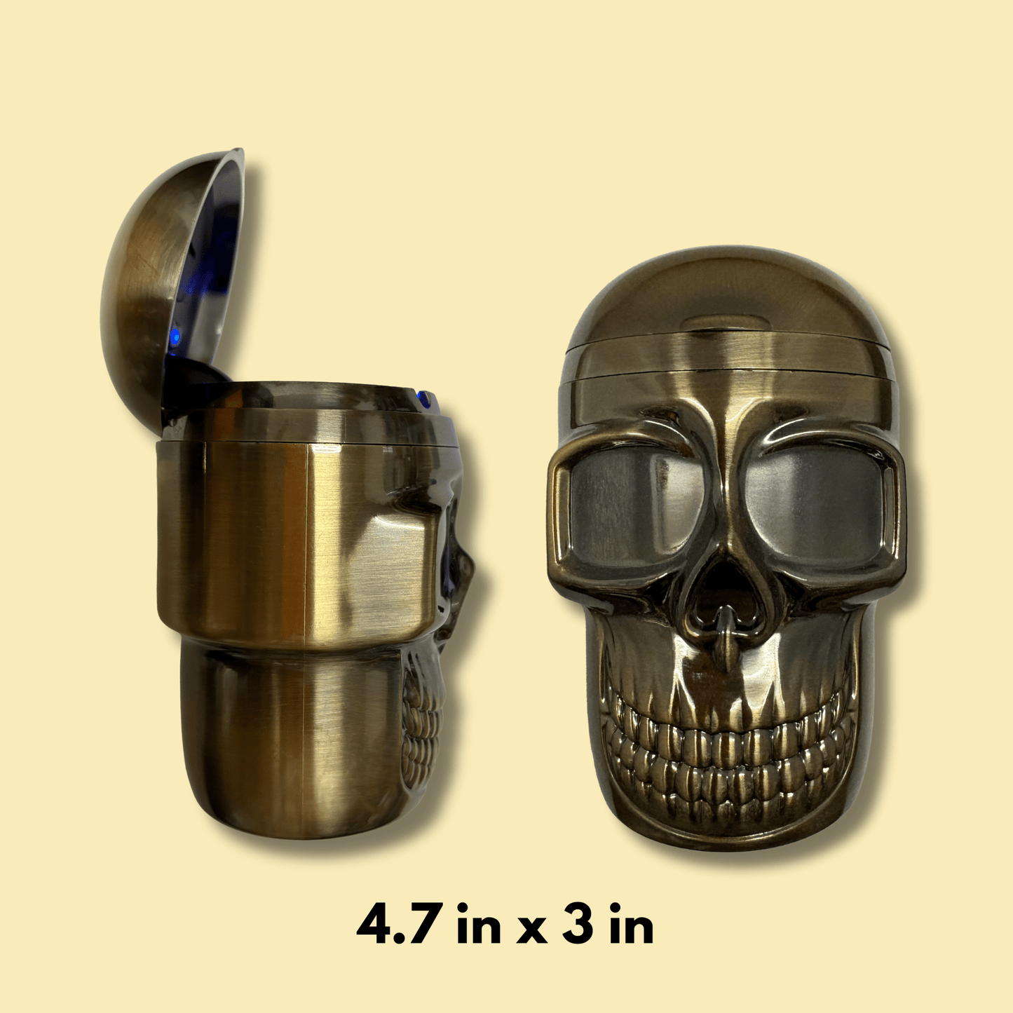Metallic Skull LED Ashtray - Ziya Blue