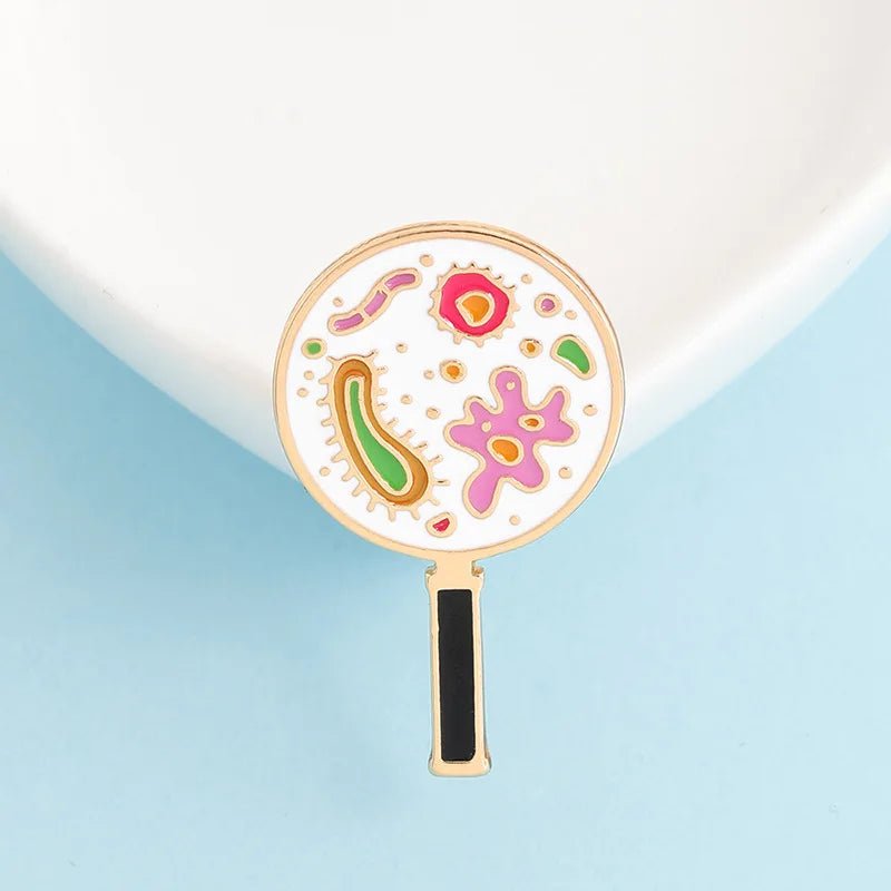 Microbe Microscope Pin - Ziya Blue