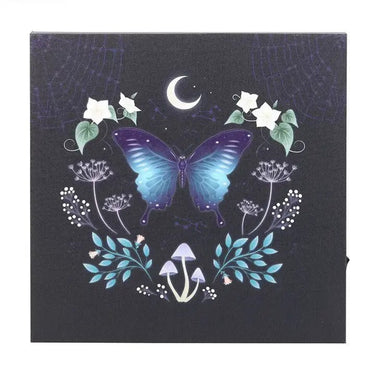 Midnight Moth Light Up Canvas Plaque - Ziya Blue