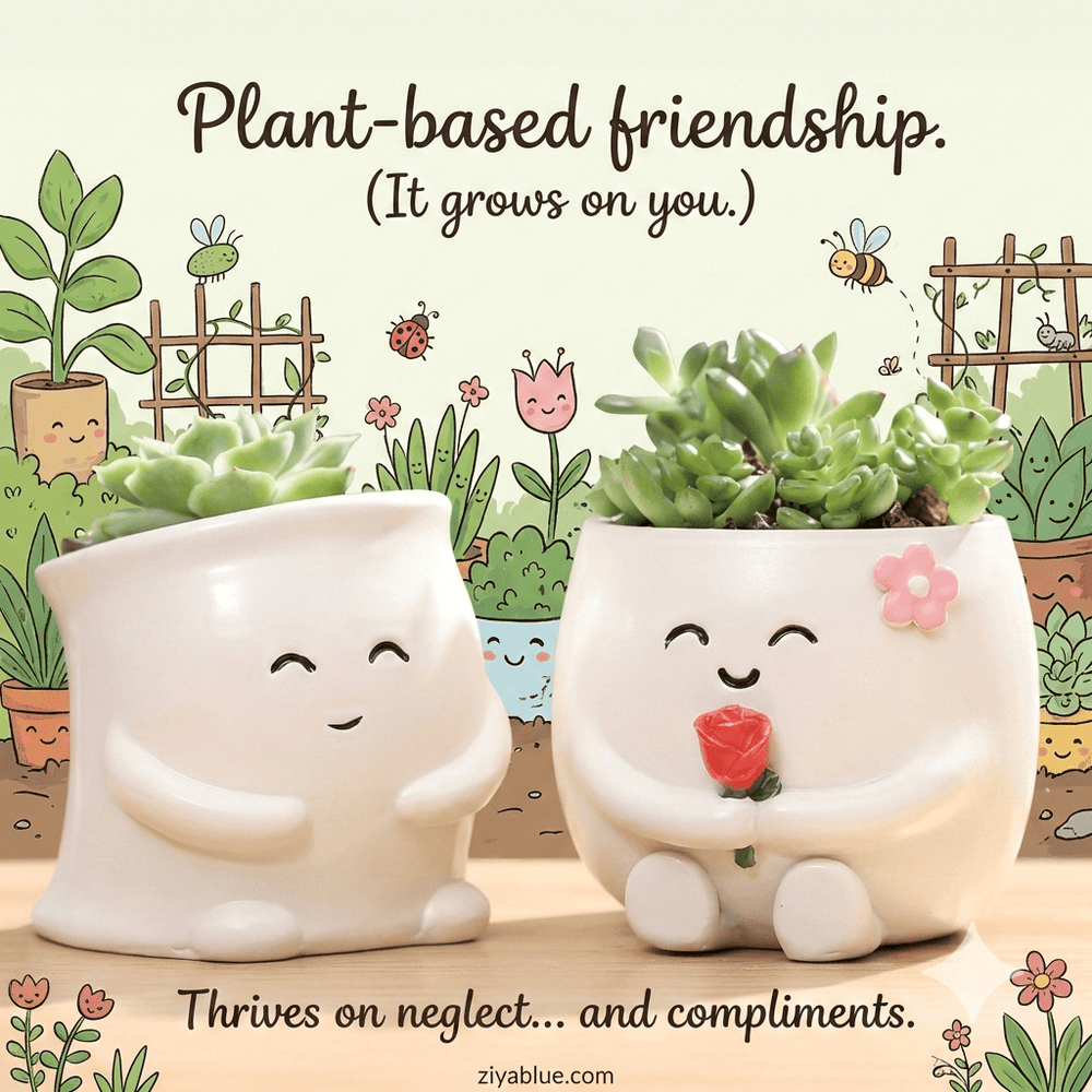 Mini Potted Succulent Plant Pots 🌵 - Ziya Blue