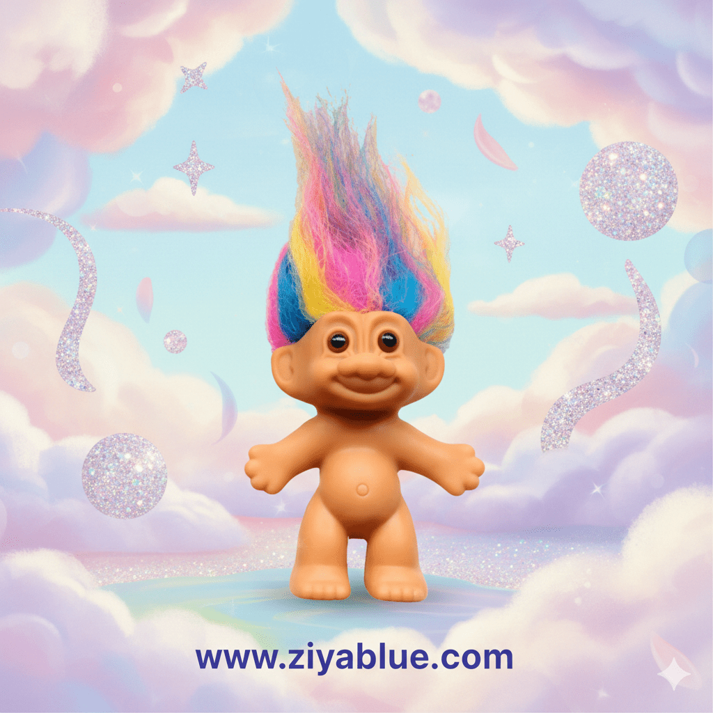 Mini Troll Doll 🌈👾 - Ziya Blue