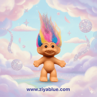 Mini Troll Doll 🌈👾 - Ziya Blue