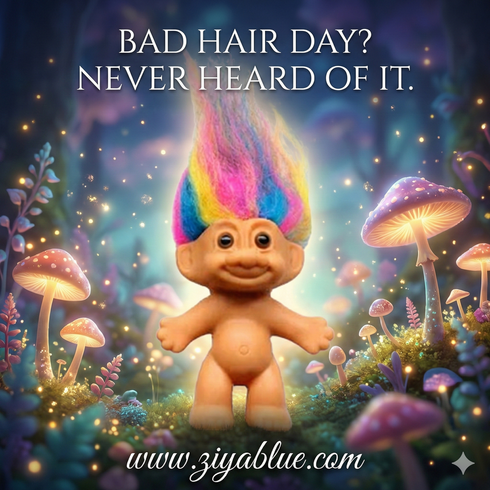 Mini Troll Doll 🌈👾 - Ziya Blue
