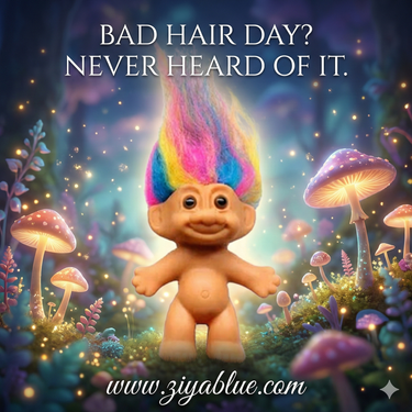 Mini Troll Doll 🌈👾 - Ziya Blue