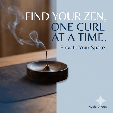 Modern Wood Ash Burner - Walnut Incense Holder 🌳 - Ziya Blue