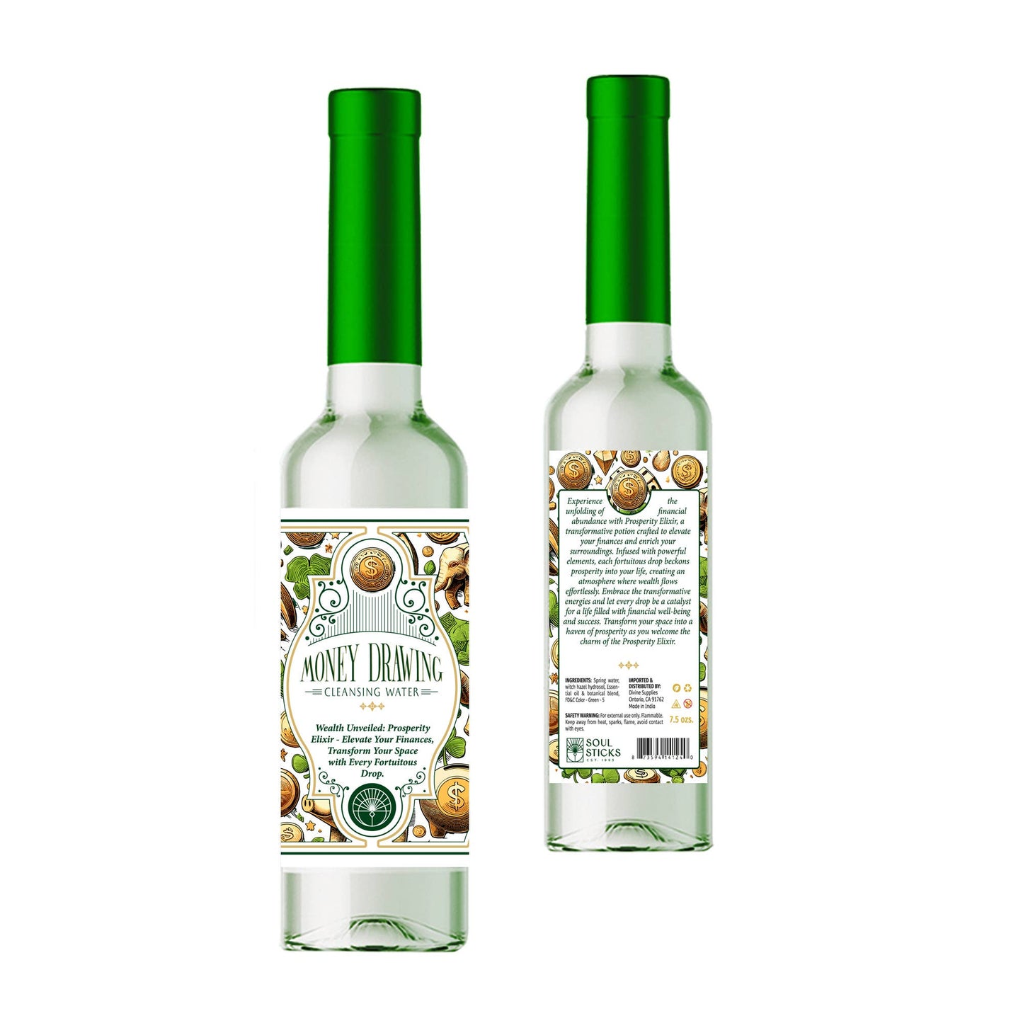 Money Drawing Spiritual Cleansing Water 7.5 oz - Ziya Blue