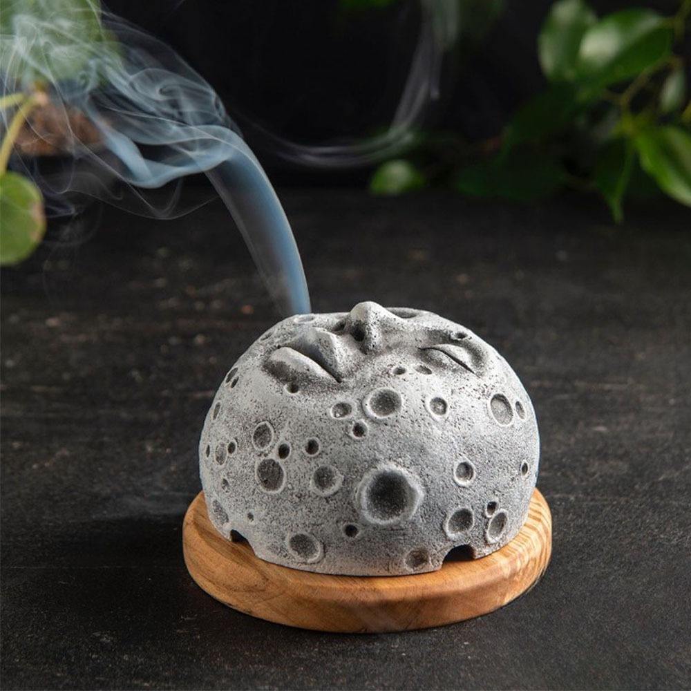 Moon Face Incense Burner - Ziya Blue