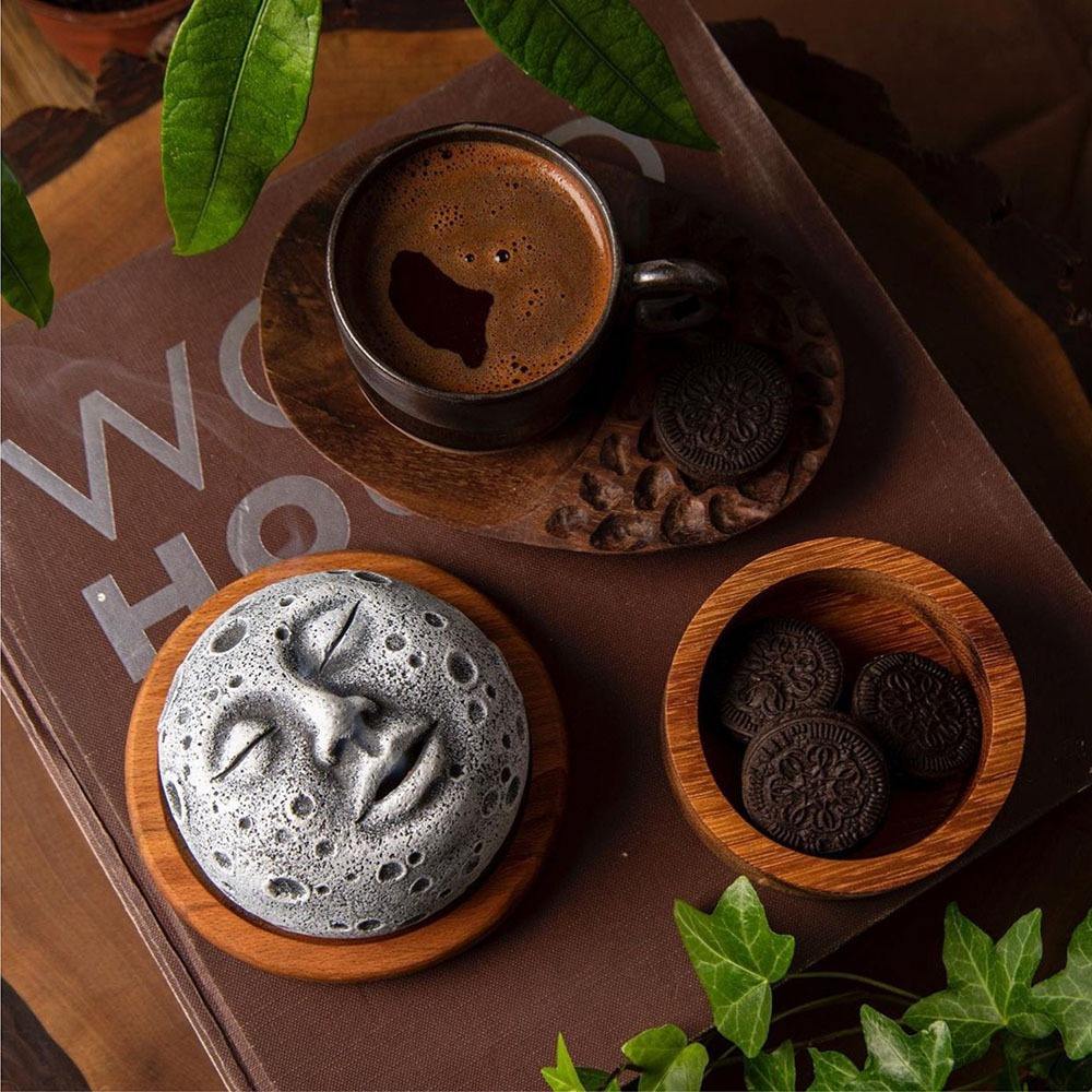 Moon Face Incense Burner - Ziya Blue