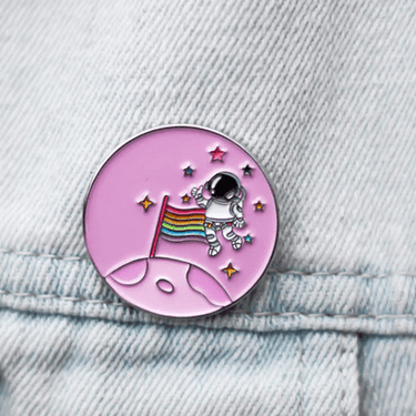 Moon Landing LGBTQ+ Enamel Pin - Ziya Blue