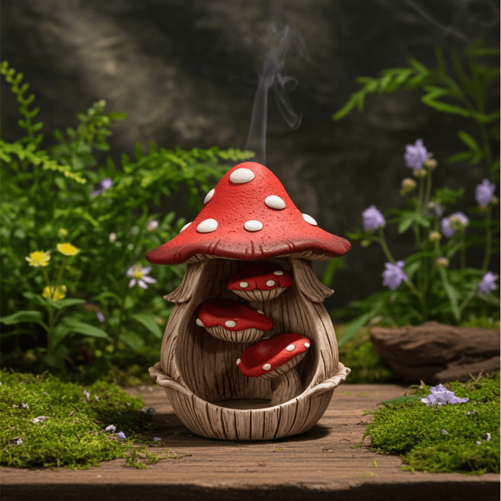 Mushroom Backflow Incense Burner - Ziya Blue