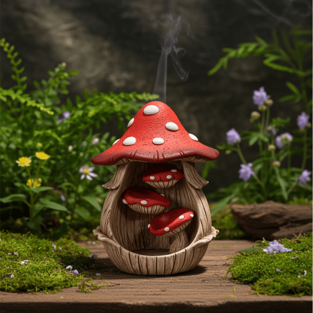 Mushroom Backflow Incense Burner - Ziya Blue