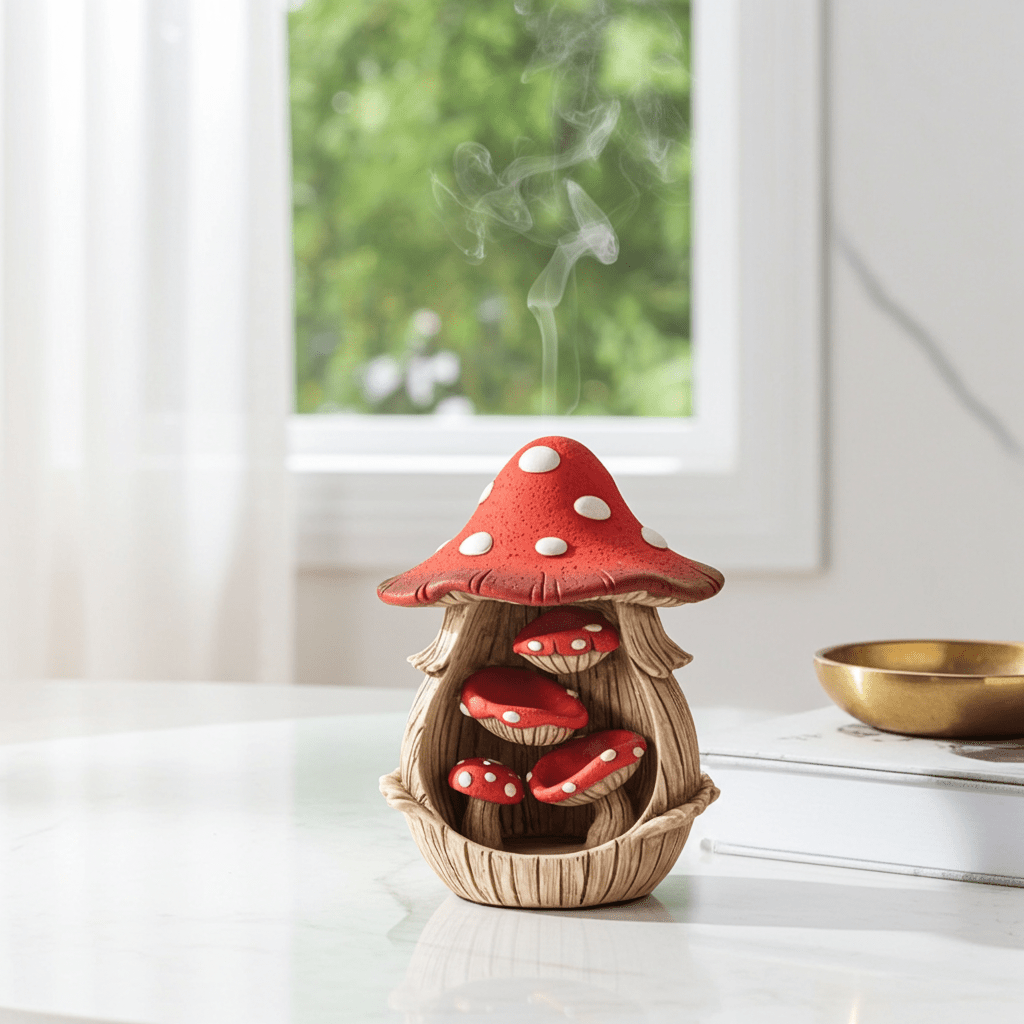 Mushroom Backflow Incense Burner - Ziya Blue