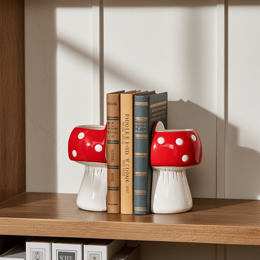 Mushroom Bookend Planters - Ziya Blue