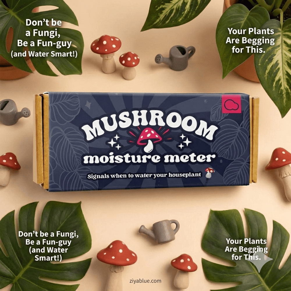 Mushroom Moisture Meter 🍄🌿 - Plant Care Tool - Ziya Blue